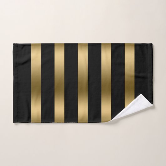 Zwart en gouden strepen bad handdoek (Handdoek)