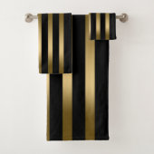 Zwart en gouden strepen bad handdoek (Insitu)