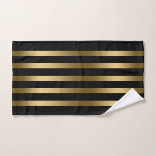 Zwart en gouden strepen bad handdoek (Handdoek)