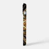 Zwart en Gouden Telefoon Beschermende Hoesje Hoesj iPhone 15 Case (Linkerkant)