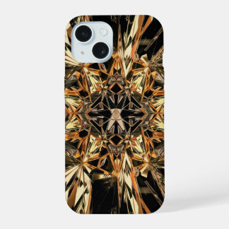 Zwart en Gouden Telefoon Beschermende Hoesje Hoesj iPhone 15 Case
