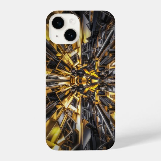 Zwart en Gouden Telefoon iPhone Beschermende Telef Hoesje (Achterkant)