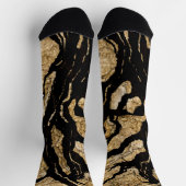 Zwart en gouden textuur, gemengde media abstract sokken (Top)