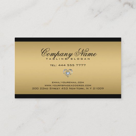 Zwart en gouden textuur visitekaartje (Achterkant)