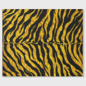 Zwart en gouden tijgerstrepen Dierenprint Cadeaupapier (Vlak)