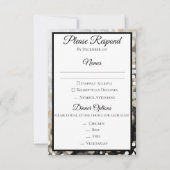 Zwart en Gouden Trouw RSVP Kaart (Voorkant)