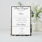 Zwart en gouden trouw RSVP-kaart Kaart (Staand voorkant)