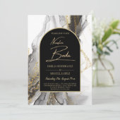 Zwart en gouden trouwartikel, tweetalig kaart (Staand voorkant)