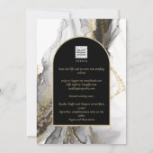 Zwart en gouden trouwartikel, tweetalig kaart (Achterkant)