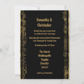 Zwart en gouden trouwfoto uitnodiging (Voorkant)