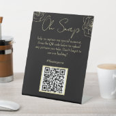 Zwart en Gouden Trouwtekens Reclamebord Met Voetstuk (Insitu)