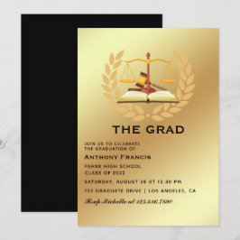 Zwart en gouden uitnodiging voor afstudeerfeest re