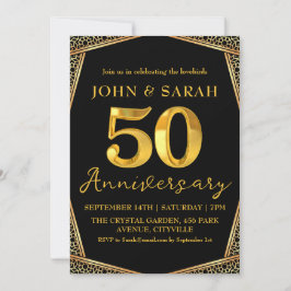 Zwart en gouden uitnodigingen voor 50-jarig jubile
