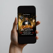 Zwart en Gouden Verjaardagsclub Feest Uitnodiging