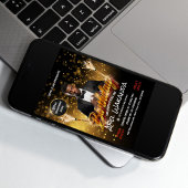 Zwart en gouden verjaardagsfeest uitnodiging