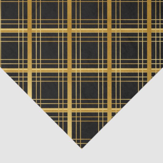 Zwart en Gouden Vierkant Tissuepapier (Detail)