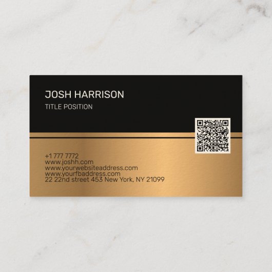 Zwart en gouden Visitekaartje (Achterkant)