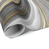 Zwart en gouden werveling cadeaupapier (Rol Hoek)