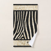 Zwart en Gouden Zebra Print Handdoek (Handdoek)