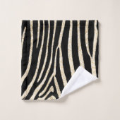 Zwart en Gouden Zebra Print Handdoek (Wasdoekje)