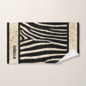 Zwart en Gouden Zebra Print Handdoek (Handdoek)