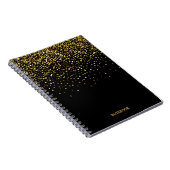Zwart en goudfaux Glitter Dust Notitieboek (Rechterzijde)