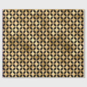 Zwart en goudfilm Deco Pattern Cadeaupapier (Vlak)