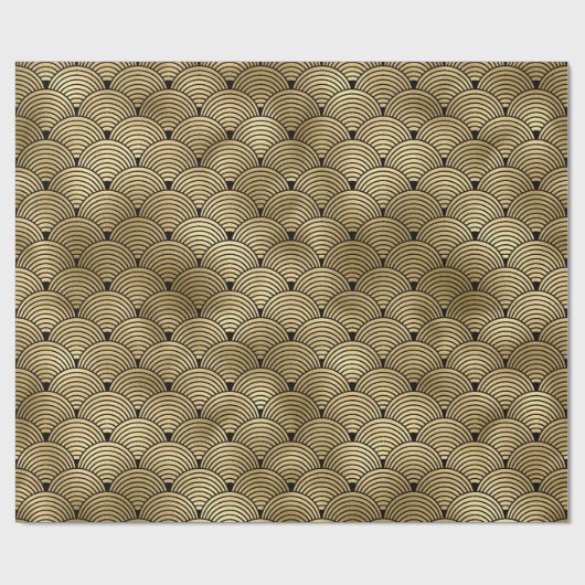 Zwart en goudfilm Deco Pattern Cadeaupapier (Vlak)