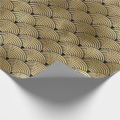 Zwart en goudfilm Deco Pattern Cadeaupapier (Hoek)