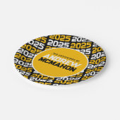 Zwart en goudgeel gepersonaliseerd Afstuderen Papieren Bordje (Gekanteld)