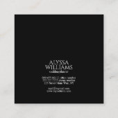 Zwart en goudgeometrisch Lijst Elegant Modern Luxe Vierkante Visitekaartje (Achterkant)