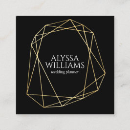 Zwart en goudgeometrisch Lijst Elegant Modern Luxe Vierkante Visitekaartje