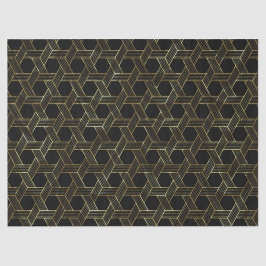 Zwart en goudgeometrisch patroon tissuepapier (Voorkant)