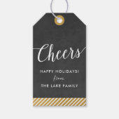 Zwart en goudgepersonaliseerd cadeau voor wijn met cadeaulabel (Voorkant)