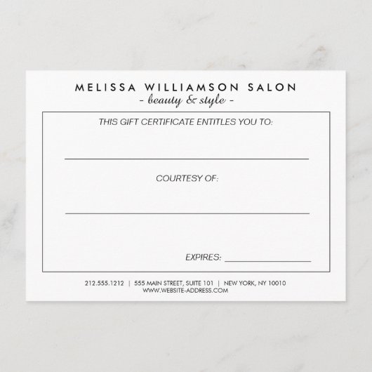 Zwart en goudglamour en Beauty-cadeaubon (Achterkant)