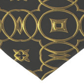 Zwart en goudglanzend geometrisch patroon elegant lange tafelloper (Hoek)