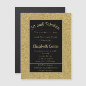 Zwart en goudglitter 50 en feestdag (Voorkant / Achterkant)