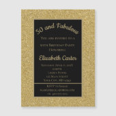 Zwart en goudglitter 50 en feestdag (Voorkant)