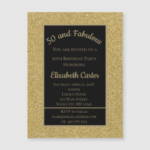 Zwart en goudglitter 50 en feestdag