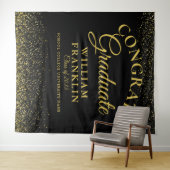 Zwart en goudglitter Afstuderen Fotoachtergrond Wandkleed (In Situ (horizontaal))