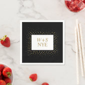 Zwart en goudglitter design - nieuw jaar huwelijk servet (Insitu)