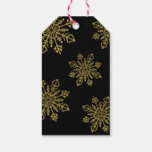 Zwart en goudglitter Prettige feestdagen Cadeaulabel (Achterkant)