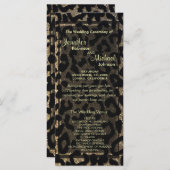 Zwart en goudglitter programmakaart (Voorkant / Achterkant)