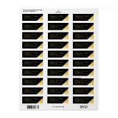 Zwart en goudhoudend elegant etiket (Full Sheet)