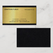 Zwart en goudhoudend fijn papier visitekaartje (Voorkant / Achterkant)