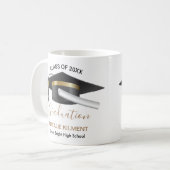 Zwart en goudhoudend Pet Afstuderen 2022 Koffiemok (Voorkant links)