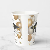 Zwart en goudhoudend Pet Afstuderen 2022 Papieren Bekers (Links)