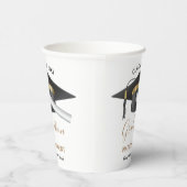 Zwart en goudhoudend Pet Afstuderen 2022 Papieren Bekers (Rechts)