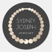 Zwart en goudKetting | Logo Joodse ontwerpen Ronde Sticker