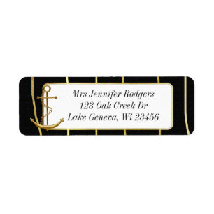 Zwart en goudkleurig hooggewaardeerd anker etiket